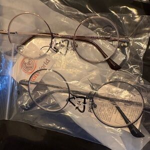 Round Gold and Silver Reading Glasses +3.0 - 2 pack